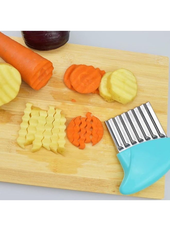 قطّاعة مموجة من الستانلس ستيل بمقبض بلاستيك – متعددة الألوان - Image 3