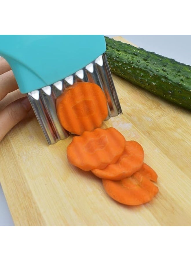 قطّاعة مموجة من الستانلس ستيل بمقبض بلاستيك – متعددة الألوان - Image 4