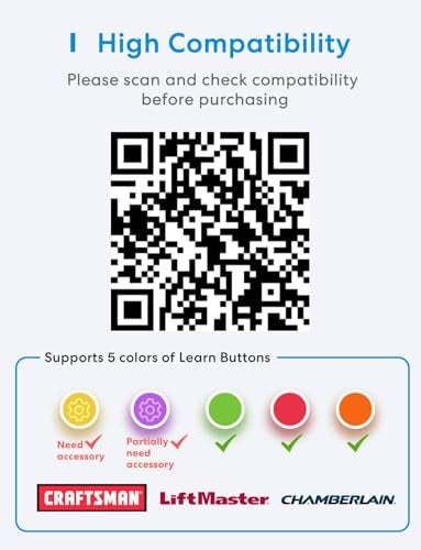 meross Smart Garage Door Opener Remote, Compatible with Apple HomeKit, Amazon Alexa, Google Assistant, SmartThings, Multiple Notification Modes, No Hub Needed,White - Image 5