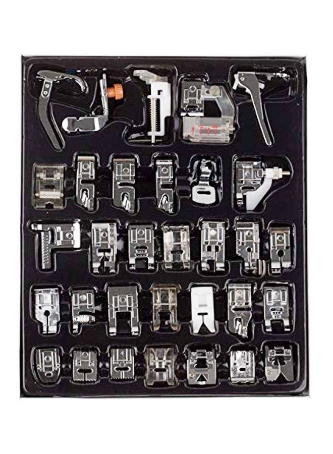 NIBEMINENT 32-Piece Sewing Machine Presser Feet Set Silver/Orange - Image 1