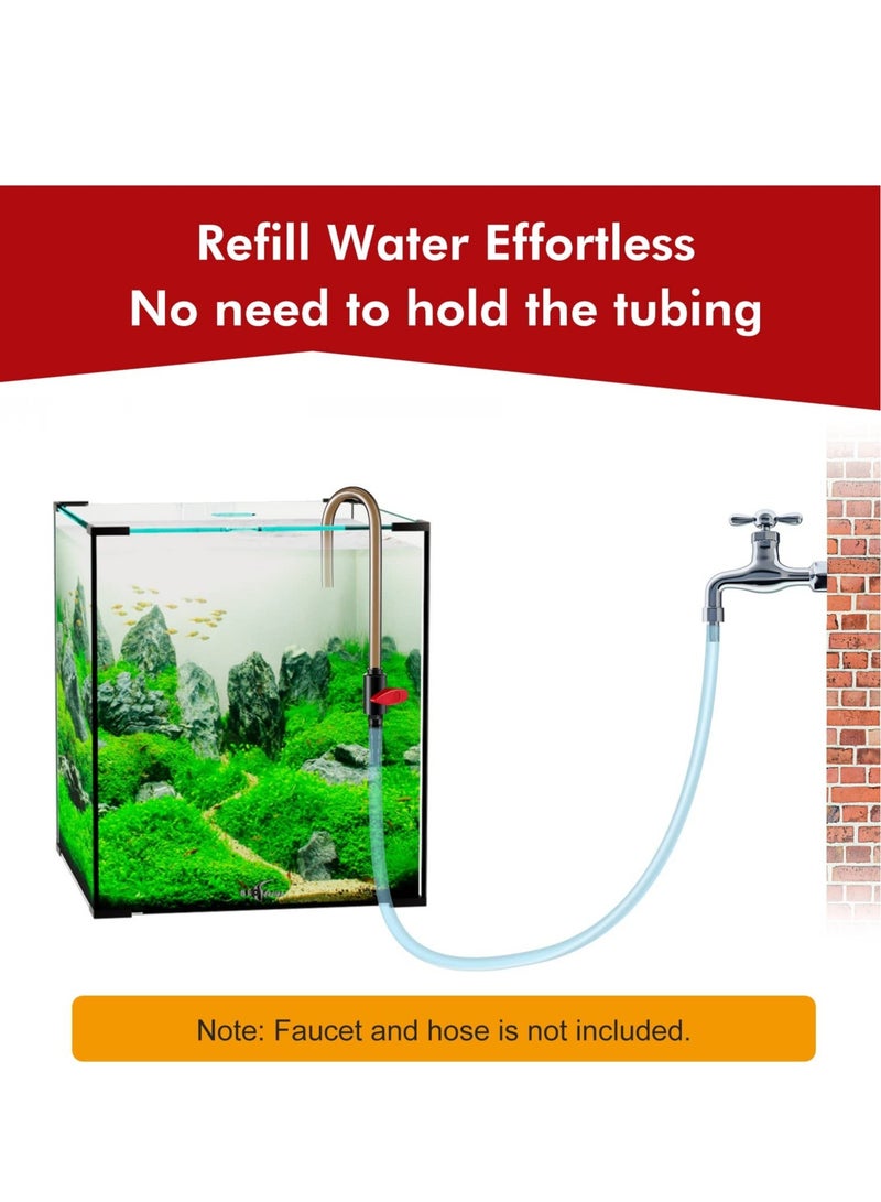 Aquarium Fish Tank Hook Water Changer, Adjustable Flow, Quality PVC,Quickly and Efficiently Helps Fill Your Water, Aquarium Vacuum Water Filler for Fish Tank, Suit for 1/2'', 5/8'' 3/4'' Hose - Image 4