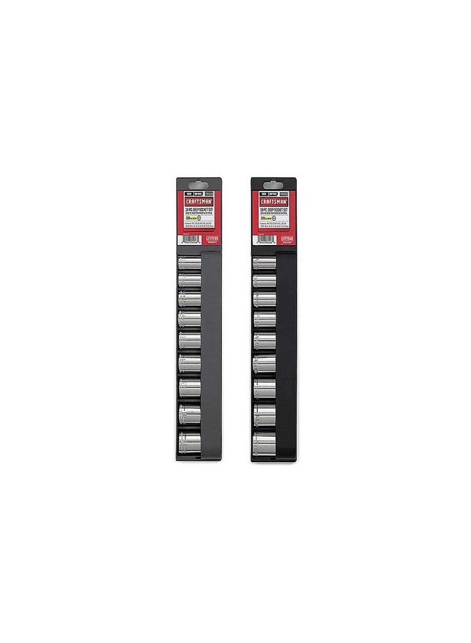 كرافتس مان طقم مقابس عميقة من كرافتسمان، مكون من 18 قطعة - قياسي (SAE) ومتري