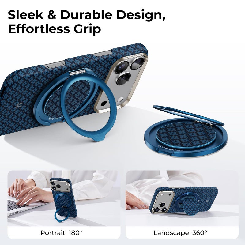 BENKS ArmorPop Magnetic Phone Grip & Stand for MagSafe, 360Â° Rotation Adjustable Phone Ring Holder for iPhone 17/16/15/14/13/12 Series, Durable Kevlar Design - Image 2