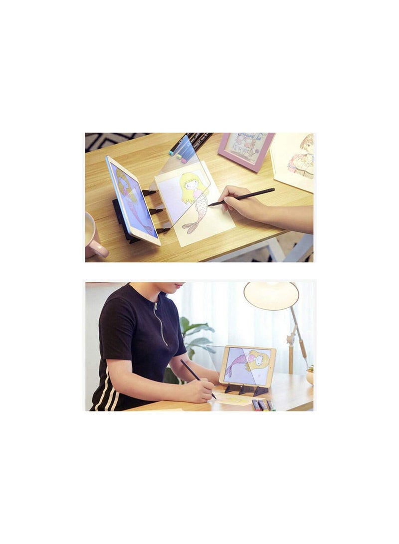 GGOOT Painting Board Panel, DIY Drawing Tracing Pad Optical Imaging Reflection Tracing Board Glass Panel for Drawing Sketch Painting Art Supplies Compatible with Phones and Tablets  - Image 4