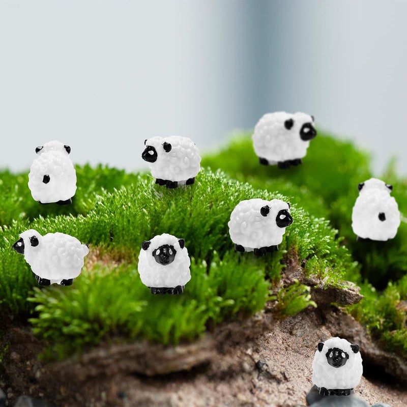 Bbiamsleep 20 Pcs Mini Sheep Figurines Miniature Sheep Tiny Sheep Mini Plastic Sheep Mini Resin Figurine for Fairy Garden Micro Landscape Decor Cake Topper - Image 3