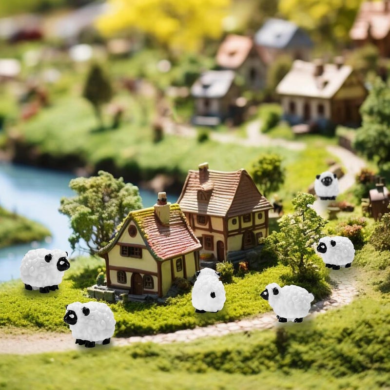 Bbiamsleep 20 Pcs Mini Sheep Figurines Miniature Sheep Tiny Sheep Mini Plastic Sheep Mini Resin Figurine for Fairy Garden Micro Landscape Decor Cake Topper - Image 4