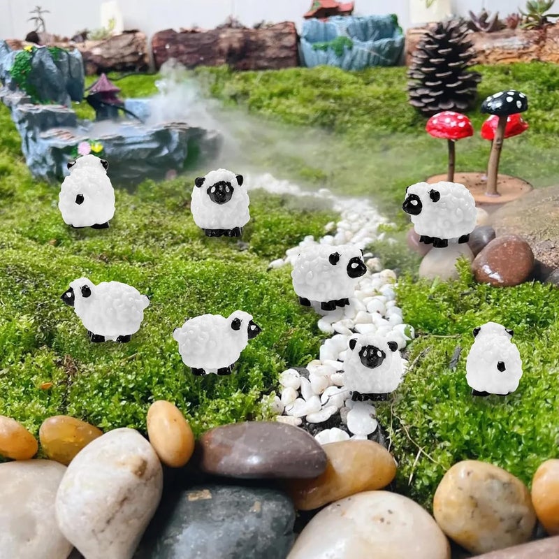 Bbiamsleep 20 Pcs Mini Sheep Figurines Miniature Sheep Tiny Sheep Mini Plastic Sheep Mini Resin Figurine for Fairy Garden Micro Landscape Decor Cake Topper - Image 5