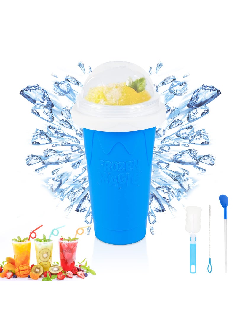 VOIEOV Slushie Maker Cup  TIK TOK Quick Frozen Magic Cup Portable Double Layers Cool Slushee Maker For MilkShakeJuiceIce Cream Make  More Super Fun and Cool Stuff Gift For KidsFriends  Family  Blue 