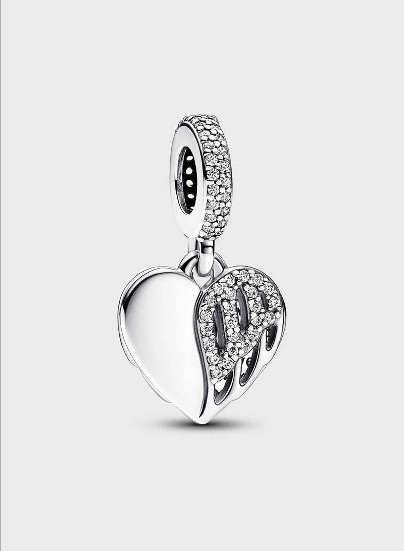 PANDORA Heart Angel Wing Sterling Silver Charm Bracelet