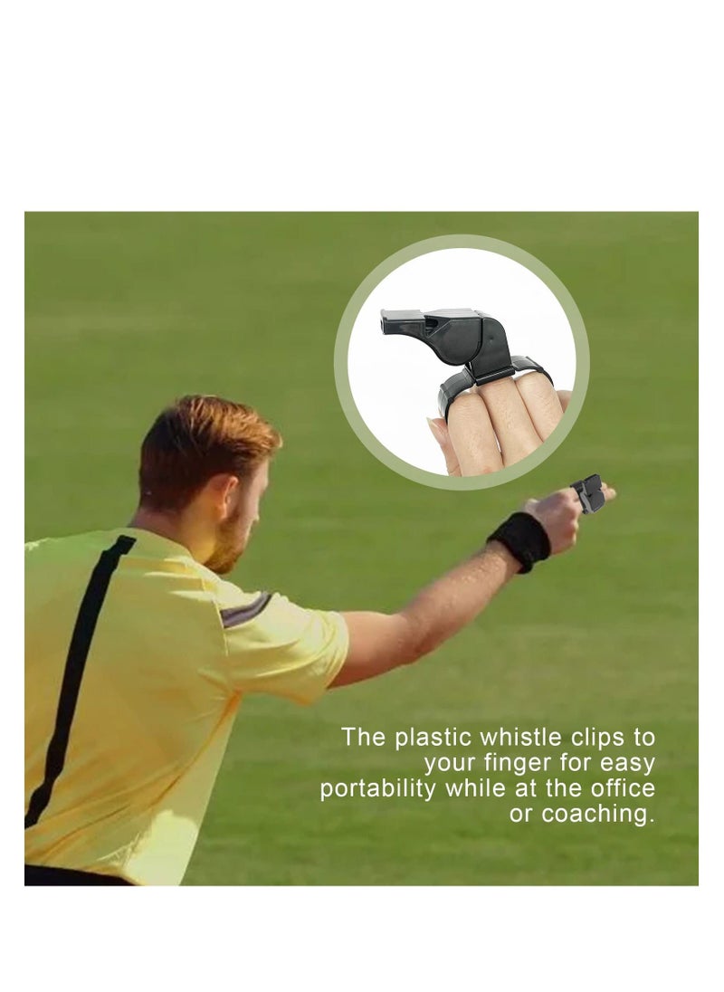 Y&D 2 PCS Handheld Whistle, Finger Grip Reusable Referee Whistle Black Plastic Grip, Sports Whistles, Loud Crisp Sound  - Image 2