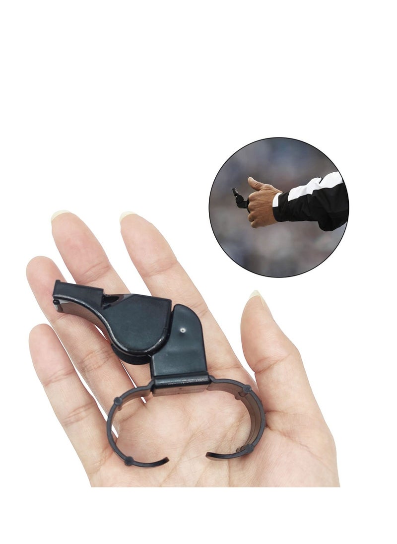 2 PCS Handheld Whistle, Finger Grip Reusable Referee Whistle Black Plastic Grip, Sports Whistles, Loud Crisp Sound