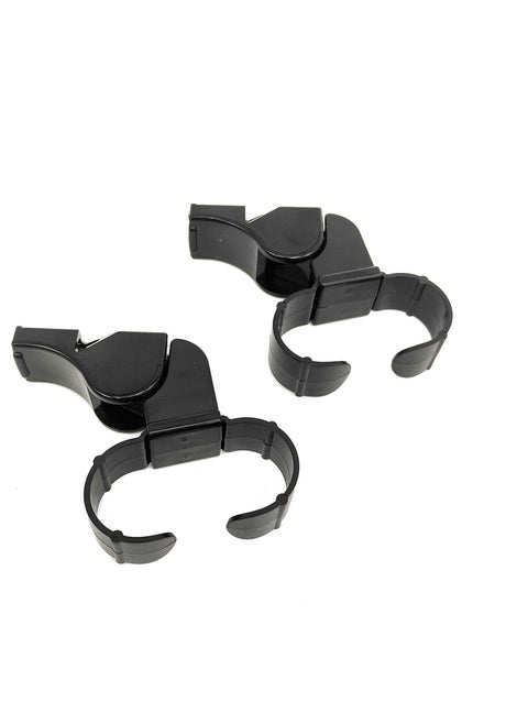 2 PCS Handheld Whistle, Finger Grip Reusable Referee Whistle Black Plastic Grip, Sports Whistles, Loud Crisp Sound