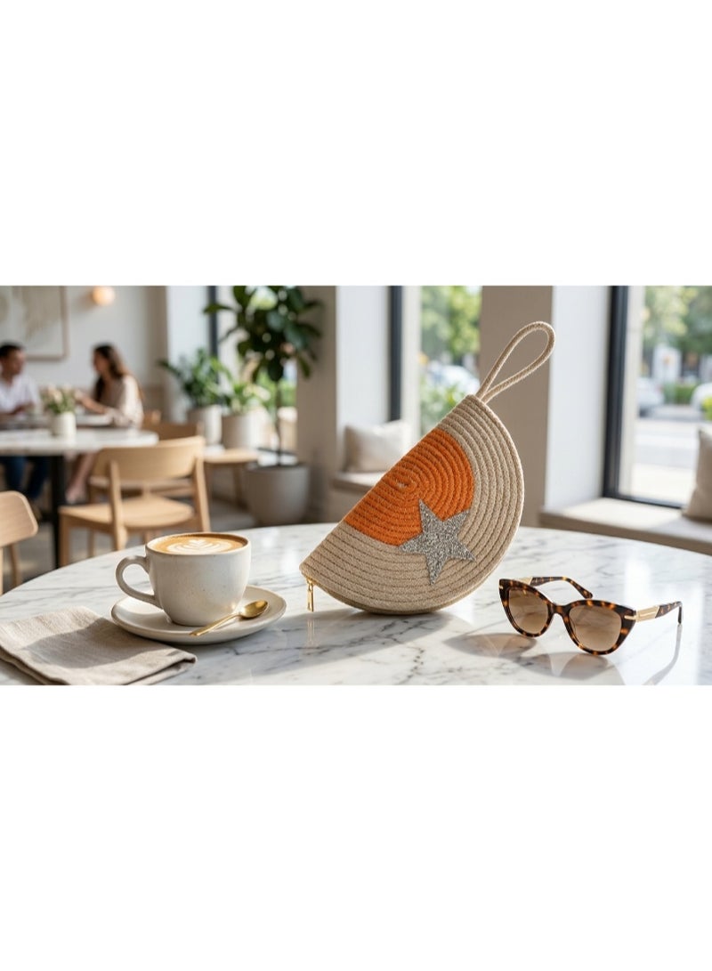 Sunny Citrus Straw Clutch Bag - Image 2