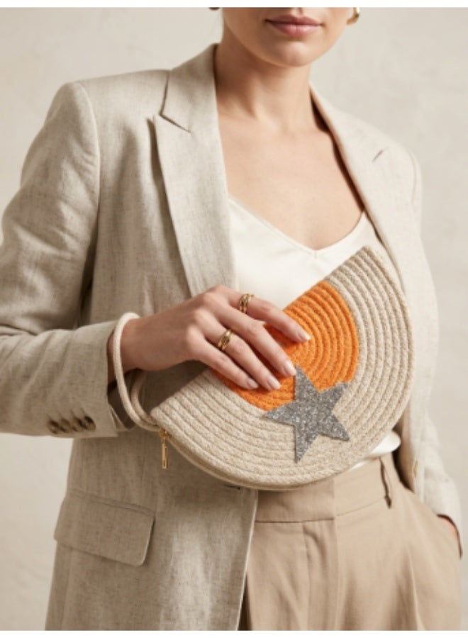 Sunny Citrus Straw Clutch Bag - Image 4