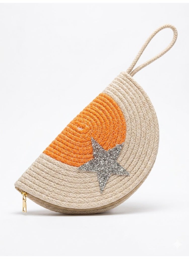 Sunny Citrus Straw Clutch Bag - Image 1