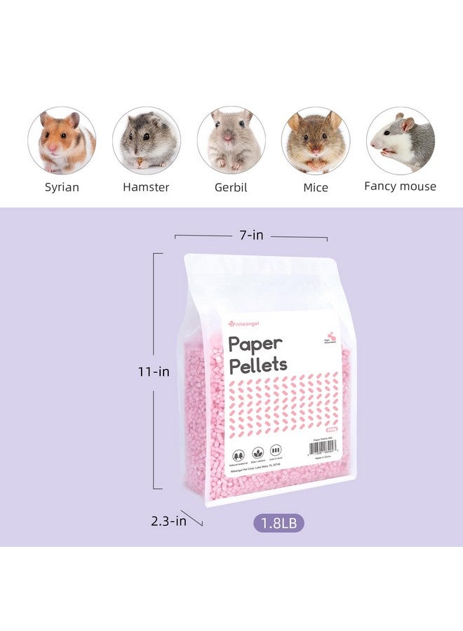 Niteangel Hamster Paper Pellets Bedding 1.8LB / 850g Small Aninam Bedding for Syrian Dwarf Hamsters Gerbils Mice Mouse Lemming Degus or Other Small-Sized Pets (Pink) - Image 3