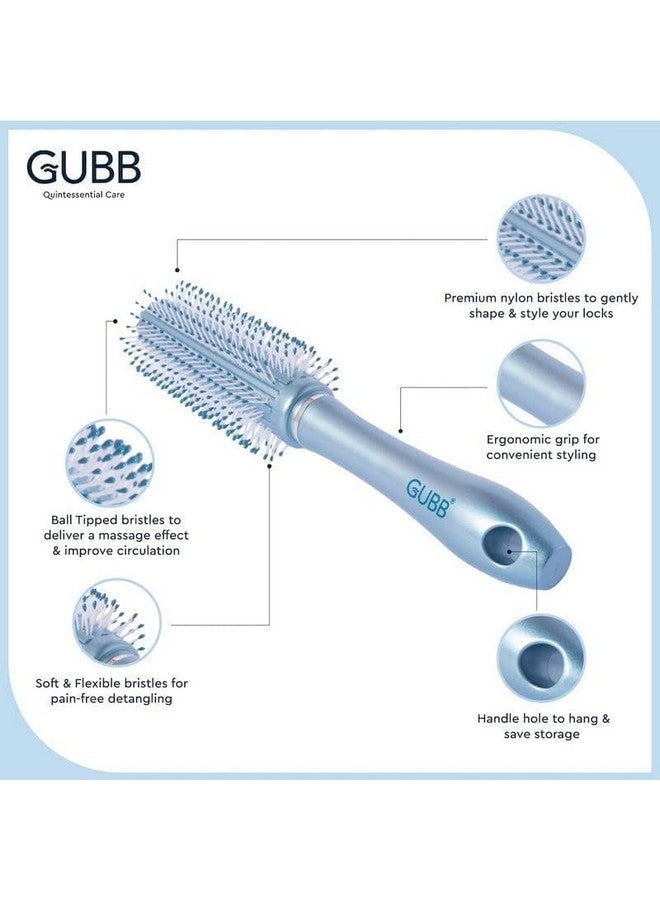 GUBB Styler Range Round Hair Brush : Perfect Tool For Efficient Blow Drying, Adding Curls, Waves & Volume | Premium Nylon Bristles To Gently Shape & Style Your Locks | Lightweight , Long Lasting Curles & Waves Hair Brush - For All Hair Types - For Women, Men, Wet And Dry Hair - Image 2