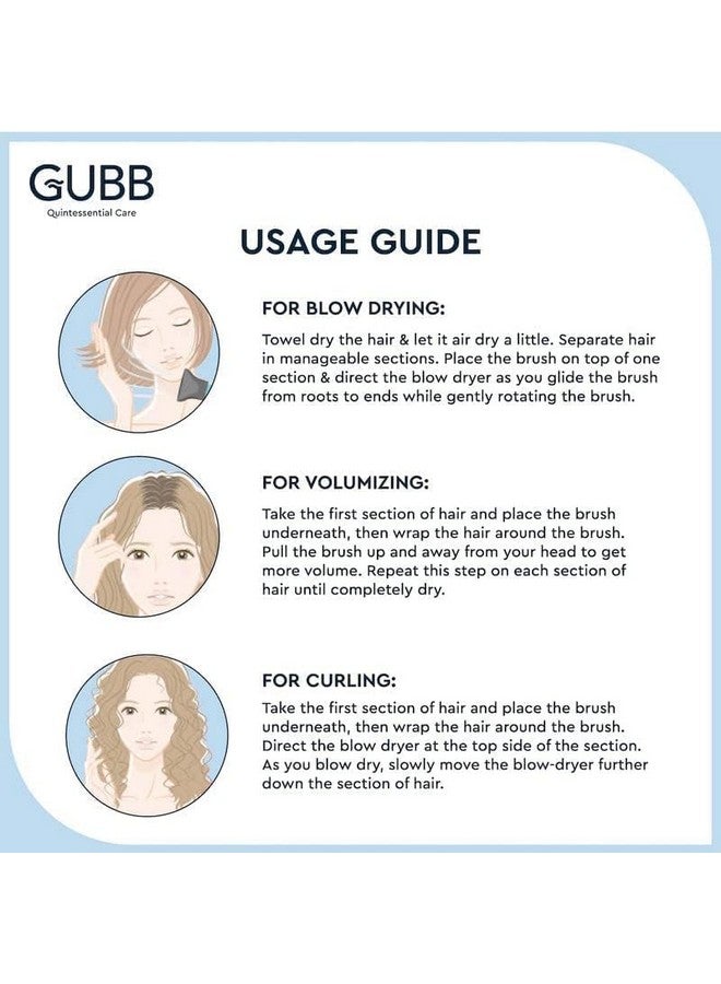 GUBB Styler Range Round Hair Brush : Perfect Tool For Efficient Blow Drying, Adding Curls, Waves & Volume | Premium Nylon Bristles To Gently Shape & Style Your Locks | Lightweight , Long Lasting Curles & Waves Hair Brush - For All Hair Types - For Women, Men, Wet And Dry Hair - Image 4