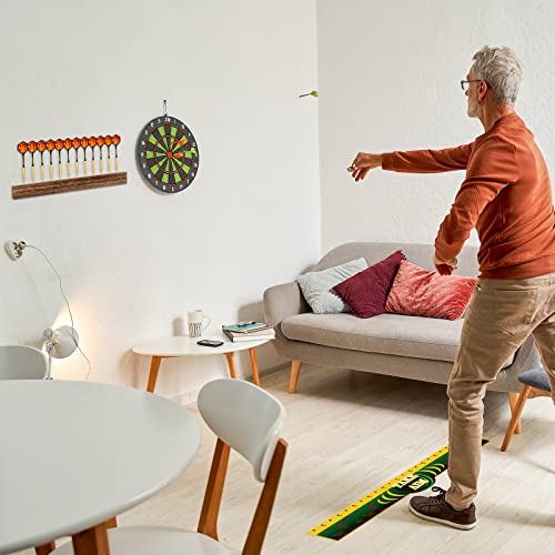 Kathfly 5 Pcs Dart Holder Wall Mount Displays Sets Including 1 Wooden Darts Holder 2 Throw Line Marker 2 Hook for Dart Storage Displaying - Image 5