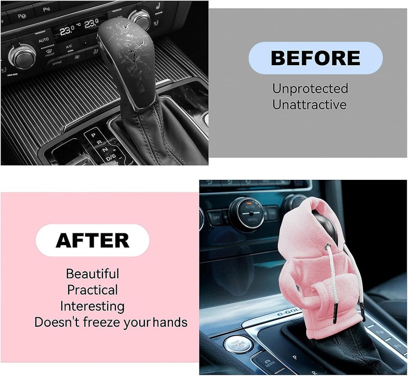 SLLAK Gear Shift Hoodie, Universal Car Shift Knob Cover, Mini Hoodie for Car Shifter, Automotive Interior Cute Gadgets, Car Accessories and Decorations - Image 3