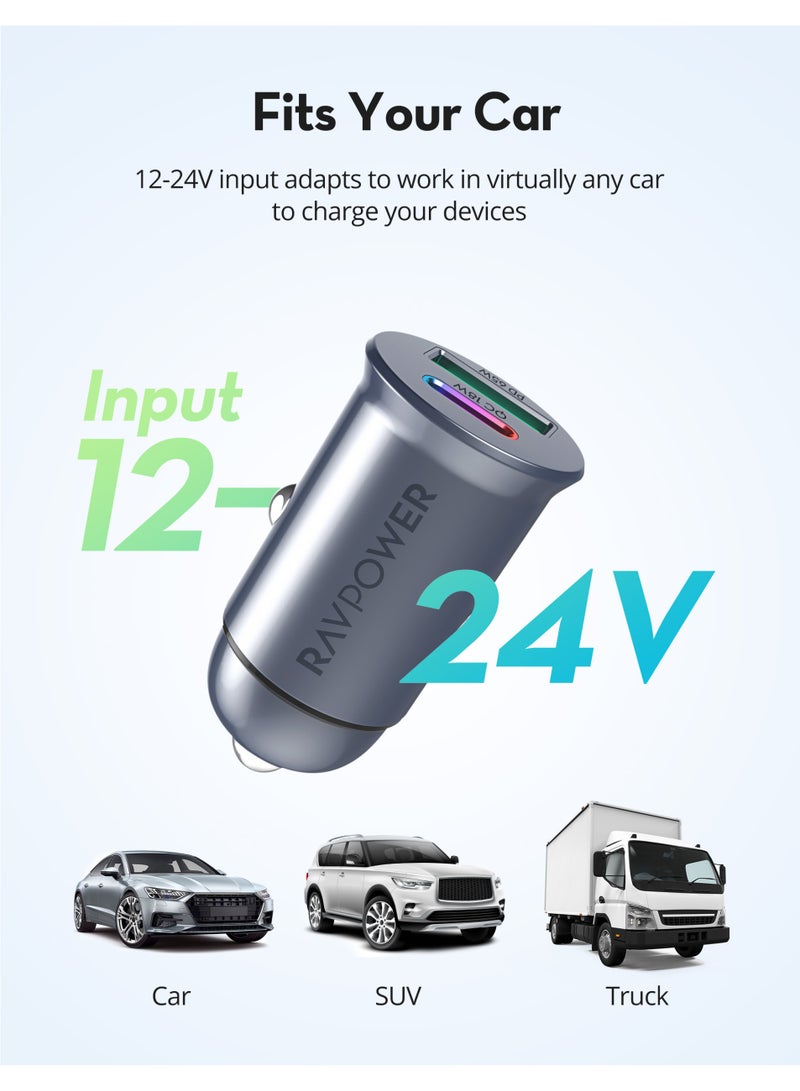 راف باور شاحن سيارة صغير 65 واط مع منفذ Type-C و USB - Image 2