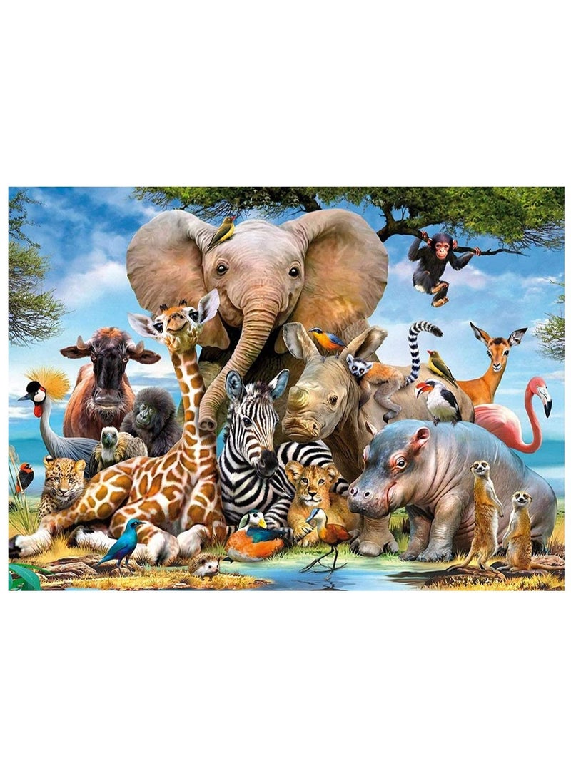 Y&D Jigsaw Puzzles Animals World 1000 Piece for Adults Kids Wildlife Educational Intellectual Decompressing Toys and Fun Games Home Decoraction - Image 1
