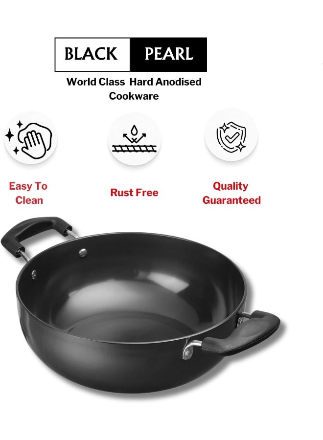 Vinod Hard Anodized Deep Kadai with Glass Lid - 24 cm, 3.1 L (Induction Friendly) - Image 5