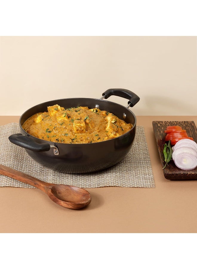 Vinod Hard Anodized Deep Kadai with Glass Lid - 24 cm, 3.1 L (Induction Friendly) - Image 3
