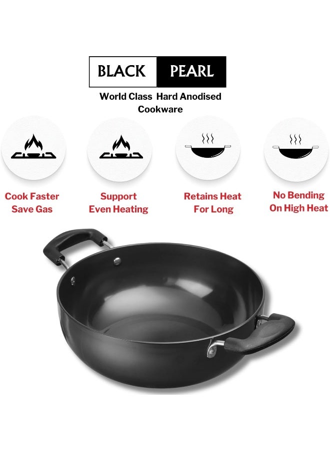 Vinod Hard Anodized Deep Kadai with Glass Lid - 24 cm, 3.1 L (Induction Friendly) - Image 4