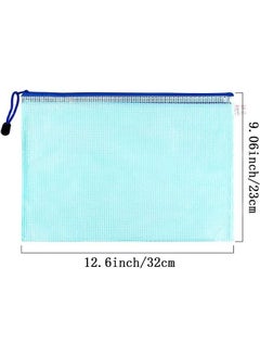 Generic A4 Files Folder 5pcs Zip Lock Mesh Document Files Plastic Wallet Folder for School Office Home Homework Travel Storage  - Image 2