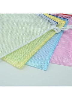 Generic A4 Files Folder 5pcs Zip Lock Mesh Document Files Plastic Wallet Folder for School Office Home Homework Travel Storage  - Image 3