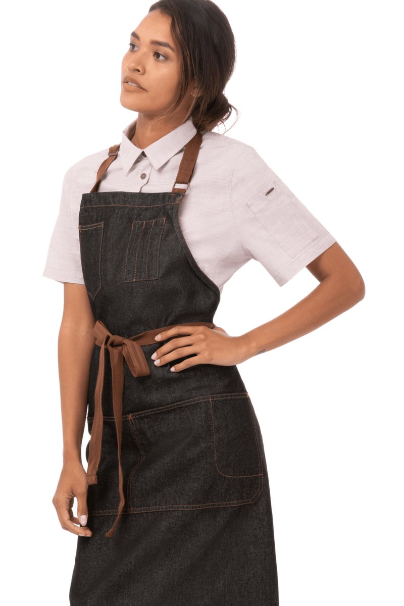 Chef Works Unisex Memphis Bib Apron, Black, One Size - Image 2
