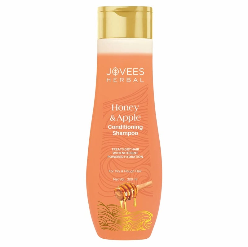 Jovees Herbal Honey Apple Conditioning Shampoo For silky Soft Shiny Hair Repairing Hair Controls Frizz With Peach and Aloe Vera Extracts For Dry to Rough Hair 300 ml - Image 1