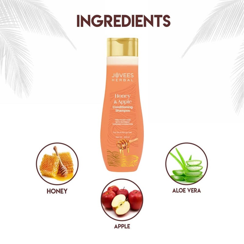 Jovees Herbal Honey Apple Conditioning Shampoo For silky Soft Shiny Hair Repairing Hair Controls Frizz With Peach and Aloe Vera Extracts For Dry to Rough Hair 300 ml - Image 5