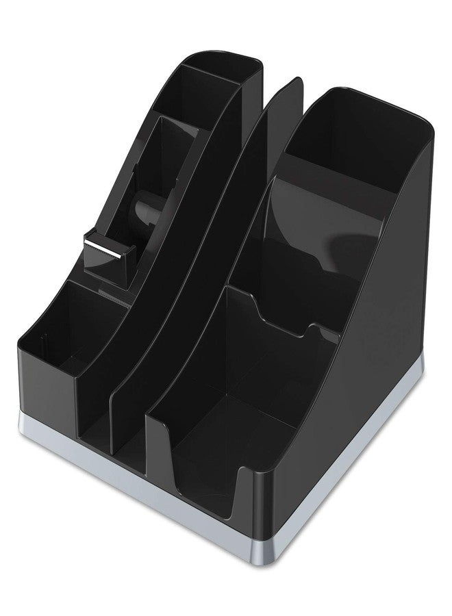 Deflecto 35172 All-in-One Caddy, 8 1/8 x 9 1/8 x 5 3/16, Black/Silver - Image 5
