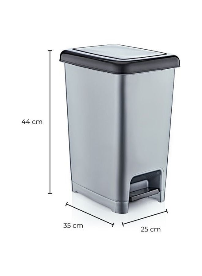 مجال العربية سلة مهملات دعسة ( 15 لتر ) لون رمادي - Image 2