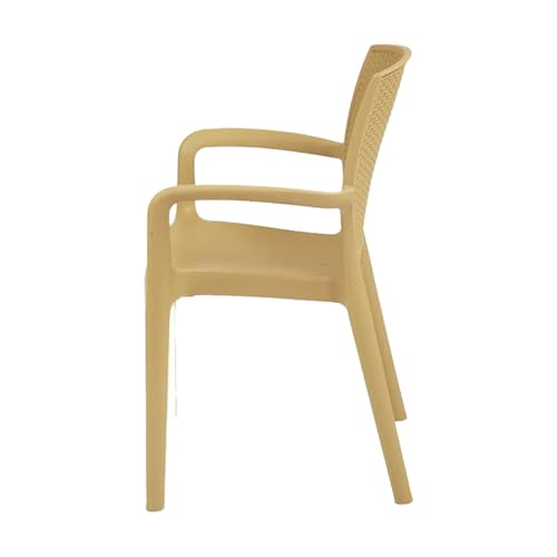 SkyGlamour Supreme Texas Heavy Plastic Chair for Indoor/Outdoor Use (Color: Cane; Qnt: 2 Pc.) - Image 3