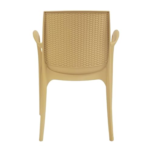 SkyGlamour Supreme Texas Heavy Plastic Chair for Indoor/Outdoor Use (Color: Cane; Qnt: 2 Pc.) - Image 5