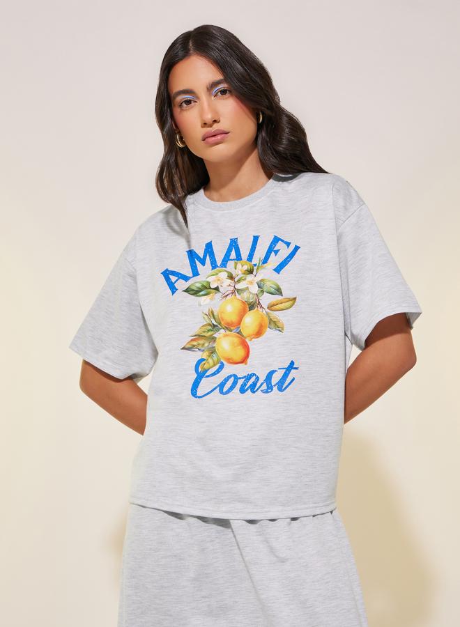 Take Two Take Two Graphic Print Short Sleeve T-Shirt and Skirt Co-Ords  - Image 2