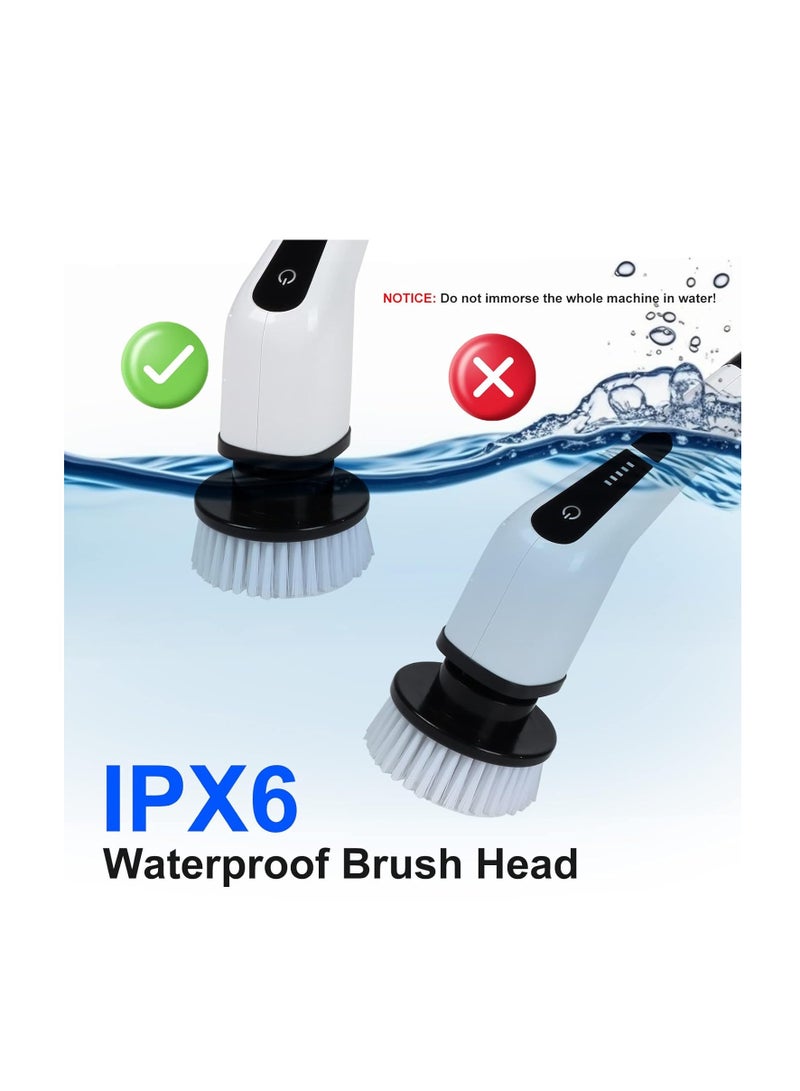 9 in 1 Electric Spin Scrubber, Cordless Cleaning Brush Tub Tile Scrubber for Home, 9 Replaceable Brush & Heads, 54 inch Adjustable Extension arm for Bathroom, Kitchen, Floor, Tile, tub Power Shower Scrubber  - Image 3