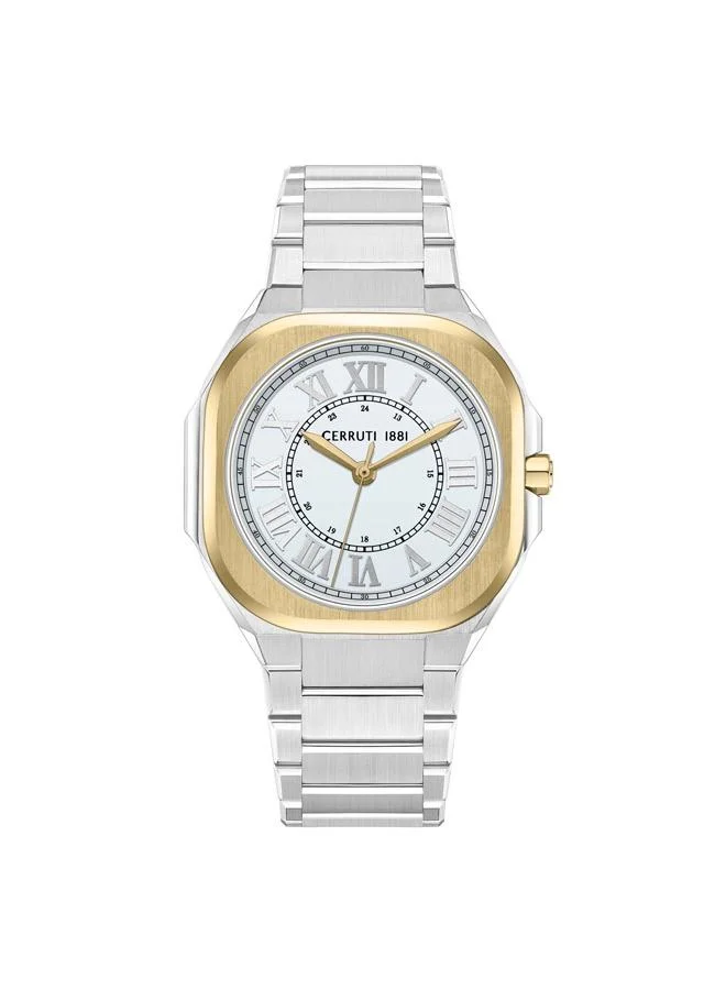 CERRUTI 1881 Cerruti 1881 Leadi Analog White Watch For Men Sapphire Coated Curve Glass And Stainless Steel Bracelet 42mm Water Resistant 5 ATM - CIWGH0042602