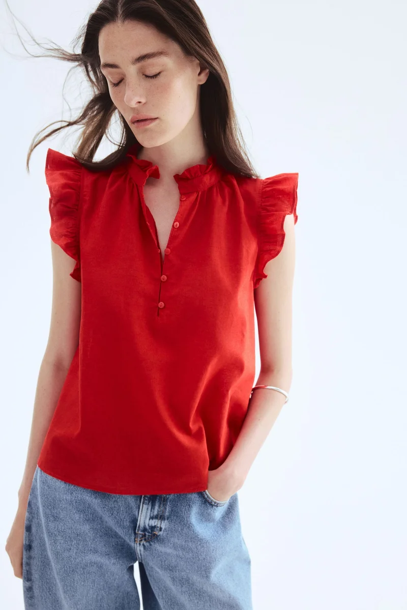 H&M Linen-blend blouse