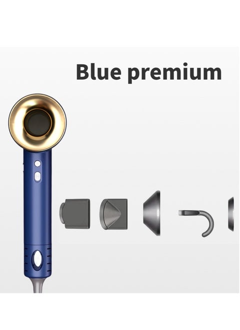 High-speed Hair Dryer 1600W High-power Brushless Motor Multi-Function Professional High-speed Hair Dryer Blue 5 Heads