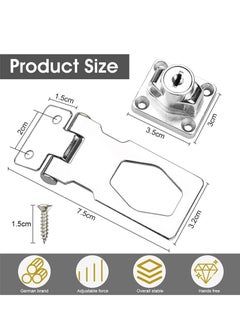 Excefore 2 Pack Keyed Hasp 63 mm Door Bolt Latch Buckle Metal Safety Hasp Latches Keyed Chrome Plated Hardware for Doors Front Door, Garage Door, Wooden Box  - Image 2