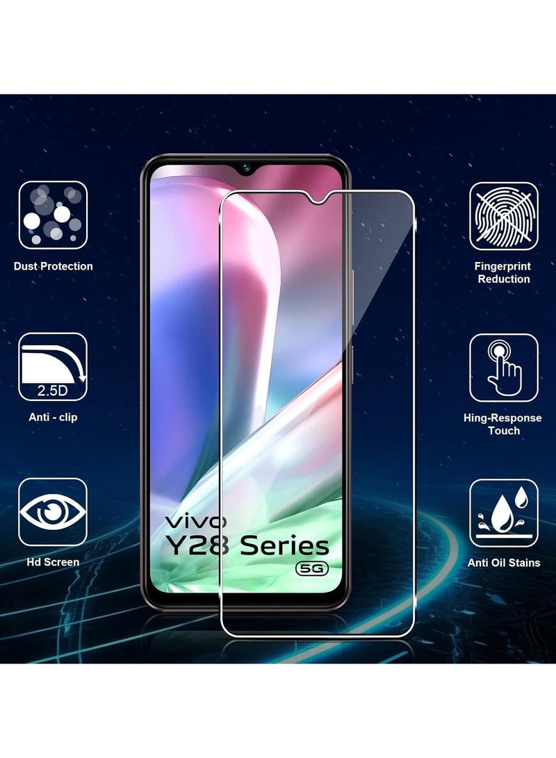 General [2 Pack] Screen Protector Compatible with VIVO Y28s 5G, with [2 Pack] Camera Lens Protector, 9H Hardness Bubble-Free, HD Anti-Scratch Tempered Glass  - Image 2