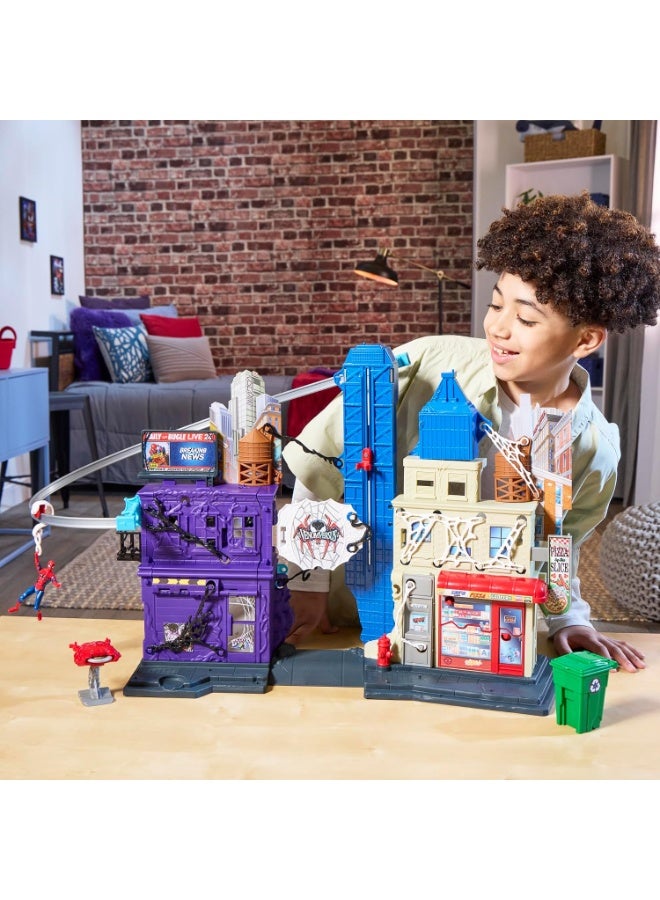 Marvel Spider-Man VenomVersus Web-Slinging City Playset with 4-Inch Action Figure & Accessories, 30+ Features, Super Hero Toy Playset for Kids Ages 4+ - Image 2
