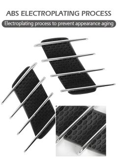 GROIC 4PCS غطاء محرك السيارة العالمي تنفيس تدفق الهواء مدخل الكروم مصبغة الجانب مغرفة غطاء محرك السيارة الخارجي غطاء محرك السيارة الجانب الباب غطاء الزخرفية تقليم ملصق، القرش الخيشوم الجانب تنفيس الهواء ملصق الزخرفية، سيارة الديكور  - Image 3