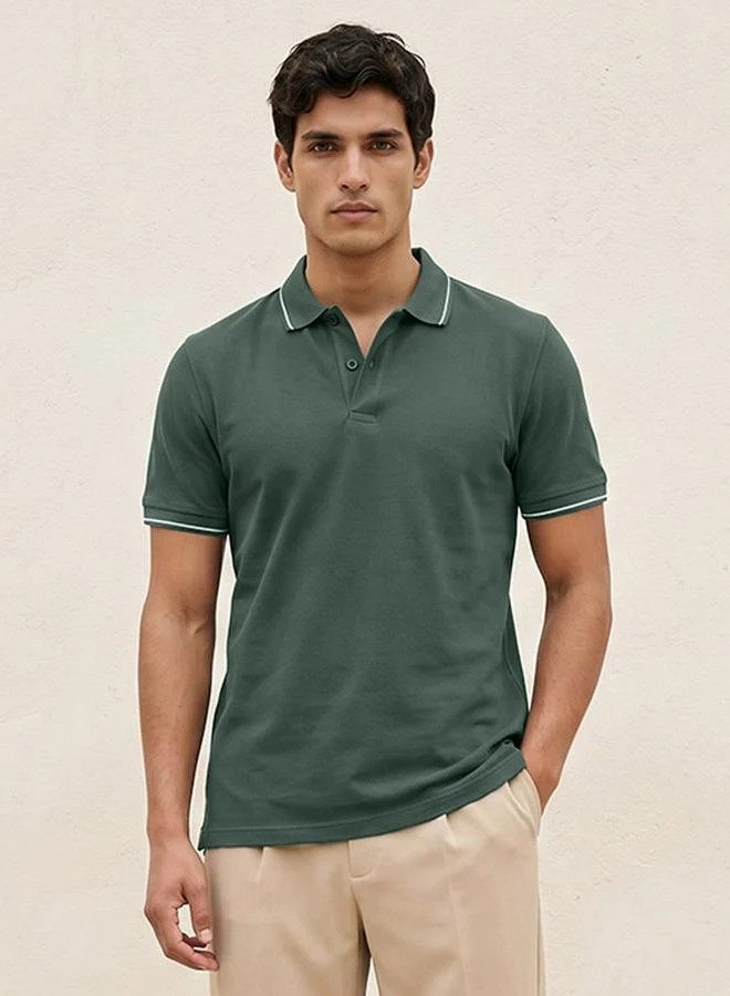 Splash FAV Basic Short Sleeves Textured Polo T-shirt
