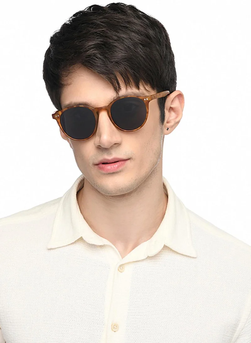 VINCENT CHASE Unisex Polarized Round Sunglasses - VC S16343 - Lens Size: 49 Mm
