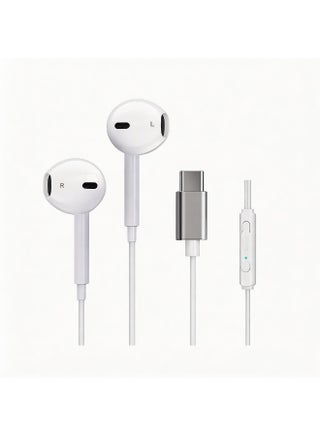 سماعات أذن سلكية E05 مع واجهة Type-C | صوت ستيريو Hi-Fi | ميكروفون مدمج | متوافقة مع هواتف أندرويد وسلسلة آيفون 15/16/17 - view 2